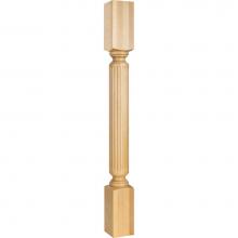 Hardware Resources P22RW - 3-1/2'' W x 3-1/2'' D x 35-1/2'' H Rubberwood Fluted Post