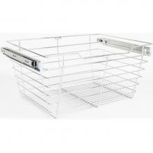 Hardware Resources POB1-142911CH - Chrome Closet Pullout Basket with Slides 14''D x 29''W x 11''H