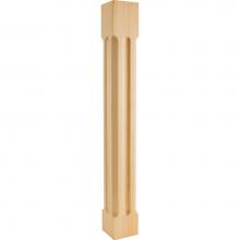 Hardware Resources P78-5-42-RW - 5'' W x 5'' D x 42'' H Rubberwood Scooped Post