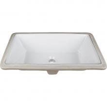 Hardware Resources H8910WH - 18-1/2'' L x 11-1/8'' W White Rectangle Undermount Porcelain Bathroom Sink Wit