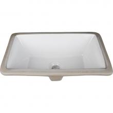 Hardware Resources H8909WH - 16'' L x 9-7/8'' W White Rectangle Undermount Porcelain Bathroom Sink With Ove