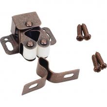 Hardware Resources RC01-DBAC - Double Roller Catch with Strike and Screws - Dark Brushed Antique Copper
