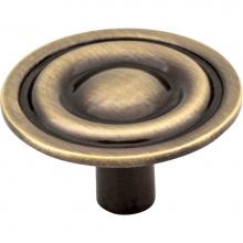 Hardware Resources 875AB - 1-5/16'' Diameter Brushed Antique Brass Kingsport Cabinet Mushroom Knob