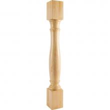 Hardware Resources P1-5-42-RW - 5'' W x 5'' D x 42'' H Rubberwood Turned Post