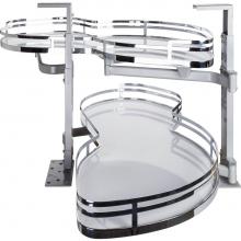 Hardware Resources BCSO218PCWH-RH - 18'' Polished Chrome and White Blind Corner Swingout for Openings on the Right of the Bl