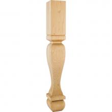 Hardware Resources P13-5-ALD - 5'' W x 5'' D x 35-1/2'' H Alder Footed Square Post