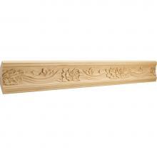 Hardware Resources HCM08CH - 1'' D x 3-3/4'' H Cherry Botanical Hand Carved Crown Moulding