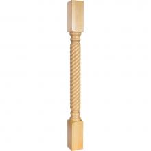 Hardware Resources P3-42RW - 3-1/2'' W x 3-1/2'' D x 42'' H Rubberwood Rope Post