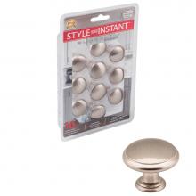 Hardware Resources 3940-SN-R - 1-3/16'' Diameter Satin Nickel Gatsby Retail Packaged Cabinet Mushroom Knob