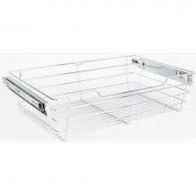 Hardware Resources POB1-16296CH - Chrome Closet Pullout Basket with Slides 16''D x 29''W x 6''H