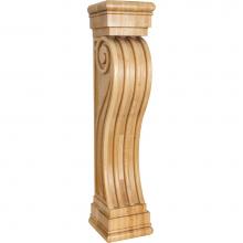 Hardware Resources FCOR5-ALD - 8'' W x 8'' D x 36'' H Alder Fluted Art Deco Fireplace Corbel