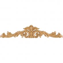 Hardware Resources ONL-02-16MP - 15-1/4'' W x 1/2'' D x 3-1/4'' H Maple Acanthus Onlay