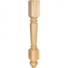 Hardware Resources P15RW - 4-1/2'' W x 4-1/2'' D x 35-1/2'' H Rubberwood Turned Leg