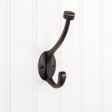 Hardware Resources YD60-550DBAC - 5-1/2'' Brushed Oil Rubbed Bronze Pilltop Double Prong Wall Mounted Hook