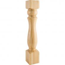 Hardware Resources P81-6-WB - 6'' W x 6'' D x 35-1/2'' H White Birch Sphere Turned Post