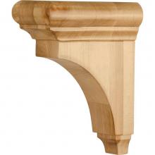 Hardware Resources COR38-1-HMP - 3'' W x 6-1/2'' D x 8'' H Hard Maple Bullnose Cap Corbel