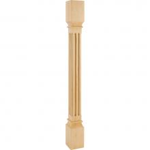 Hardware Resources P27-3.5-WB - 3-1/2'' W x 3-1/2'' D x 35-1/2'' H White Birch Fluted Post