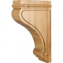 Hardware Resources COR26-3RW - 4'' W x 9-3/4'' D x 16'' H Rubberwood Arts and Crafts Corbel