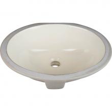 Hardware Resources H8809 - 15-9/16'' L x 13'' W  Parchment Oval Undermount Porcelain Bathroom Sink With O