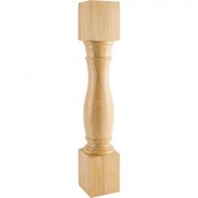 Hardware Resources P1-6-RW - 6'' W x 6'' D x 35-1/2'' H Rubberwood Turned Post