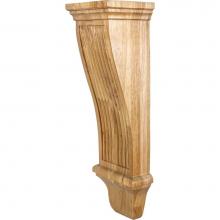 Hardware Resources COR20-3RW - 7'' W x 6'' D x 22'' H Rubberwood Renaissance Reed Corbel