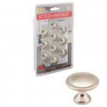 Hardware Resources 647SN-R - 1-1/8'' Diameter Satin Nickel Button Watervale Retail Packaged Cabinet Mushroom Knob