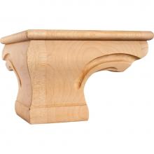 Hardware Resources PFCS-B-OK - 6-3/4'' W x 6-3/4'' D x 4-1/2'' H Oak Beaded Corner Pedestal Foot