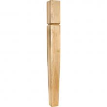 Hardware Resources P60-RW - 3-1/2'' W x 3-1/2'' D x 35-1/2'' H Rubberwood Grooved Arts and Craft