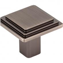 Hardware Resources 351L-BNBDL - 1-1/4'' Overall Length Brushed Pewter Square Calloway Cabinet Knob