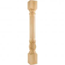 Hardware Resources P23-5-42-ALD - 5'' W x 5'' D x 42'' H Alder Fluted Acanthus Post