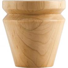 Hardware Resources BF14-3-ALD - 4'' W x 4'' D x 4'' H Alder Round Grooved Tapered Bun Foot