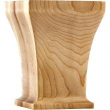 Hardware Resources BF41RW - 3-1/2'' W x 3-1/2'' D x 4-1/2'' H Rubberwood Greek Bun Foot