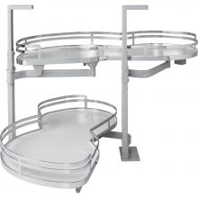 Hardware Resources BCSO215PCWH-LH - 15'' Polished Chrome and White Blind Corner Swingout for Openings on the Left of the Bli