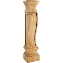 Hardware Resources FCORV-RW - 8'' W x 7'' D x 36'' H Rubberwood German Romanesque Fireplace Corbel