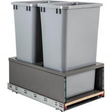 Hardware Resources CAN-MDB5-D50G - Double 50 Quart Metal Drawer Box Soft-close Trashcan Pullout