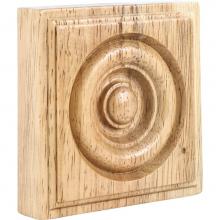 Hardware Resources ROS5-RW - 3-1/2'' W x 7/8'' D x 3-1/2'' H Rubberwood Traditional Rosette