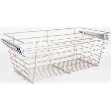 Hardware Resources POB1-162311SN - Satin Nickel Closet Pullout Basket with Slides 16''D x 23''W x 11''H