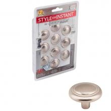 Hardware Resources 202SN-R - 1-1/4'' Diameter Satin Nickel Button Vienna Retail Packaged Cabinet Mushroom Knob