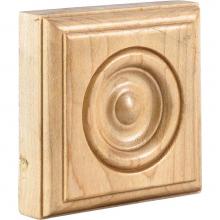 Hardware Resources ROS1OK - 3'' W x 7/8'' D x 3'' H Oak Bead Edge Traditional Rosette