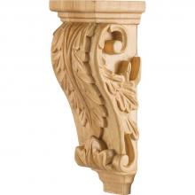 Hardware Resources CORB-PRW - 2-1/2'' W x 2-5/8'' D x 7'' H Rubberwood Acanthus Corbel