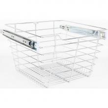 Hardware Resources POB1-161711CH - Chrome Closet Pullout Basket with Slides 16''D x 17''W x 11''H