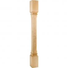 Hardware Resources P38-3.5-WB - 3-1/2'' W x 3-1/2'' D x 35-1/2'' H White Birch Fluted Edge Post