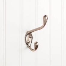 Hardware Resources YD40-450SN - 4-1/2'' Satin Nickel Large Transitional Double Prong Wall Mounted Hook