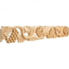 Hardware Resources HCM05BW - 1'' D x 4'' H Basswood Grape Hand Carved Moulding