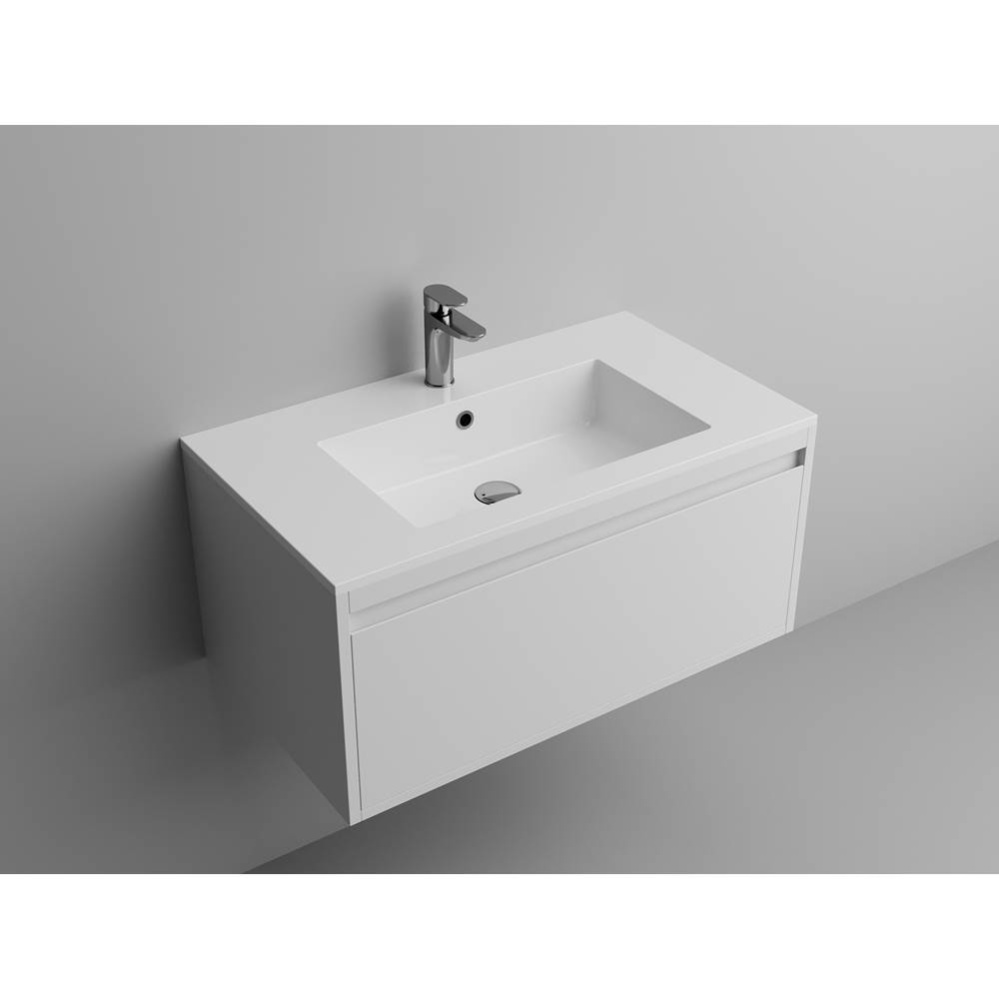 Square 31'' Vanity Sink Top - Gloss White