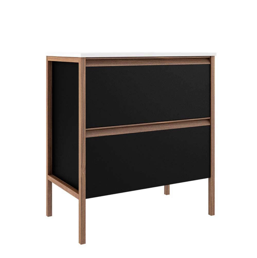 Tempo 31'' Two Drawer Freestanding Vanity - Matte Black