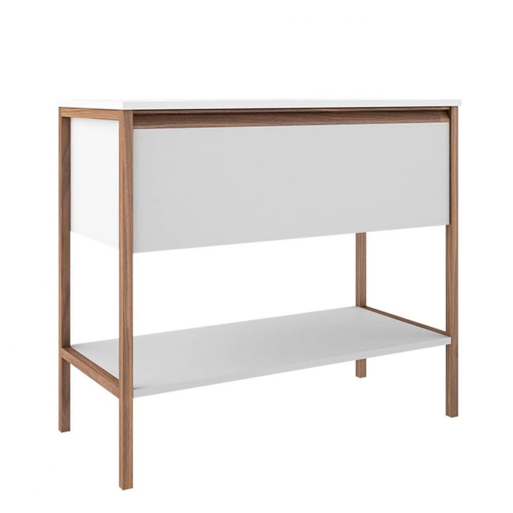 Tempo 36'' One Drawer One Shelf Freestanding Vanity - Matte White