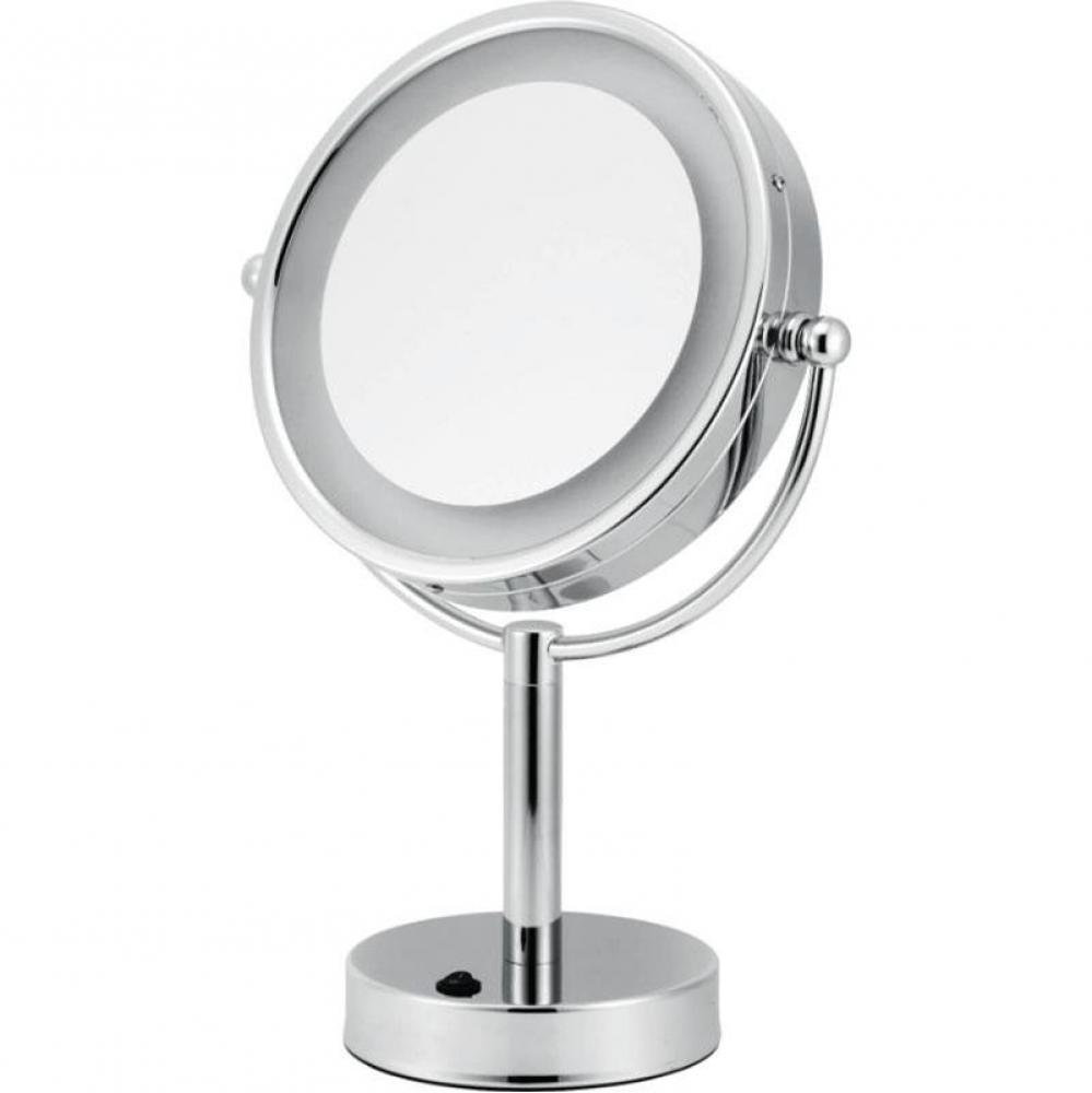 8.5'' Double Sided Lighted Freestanding Mirror - Chrome