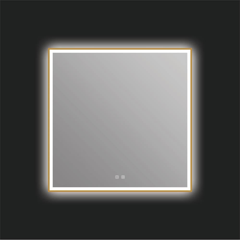 Eden 36'' x 36'' LED Mirror - Brushed Gold