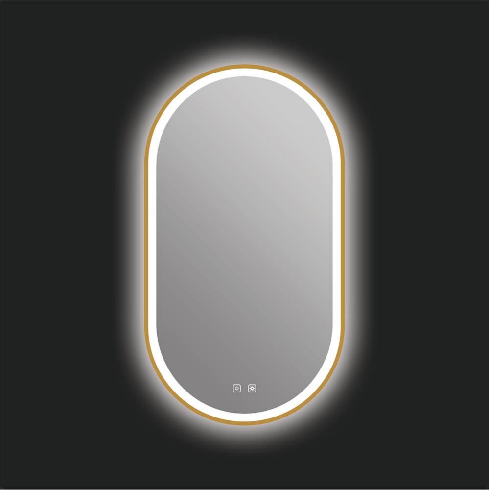 Kiara 20'' x 36'' LED Mirror - Brushed Gold